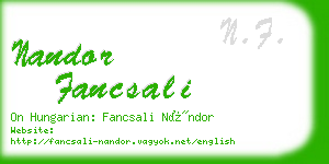 nandor fancsali business card